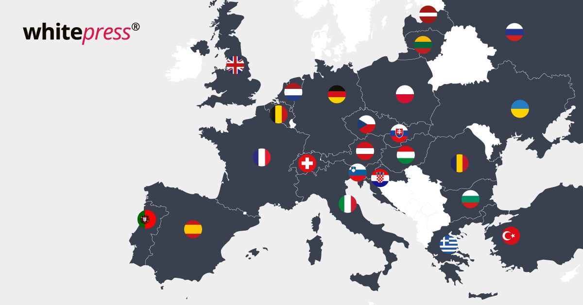 Mapa krajín WhitePress 